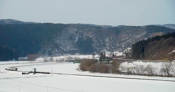 吉沢の大雪原を行く配給列車（動画キャプチャ）山田和昭