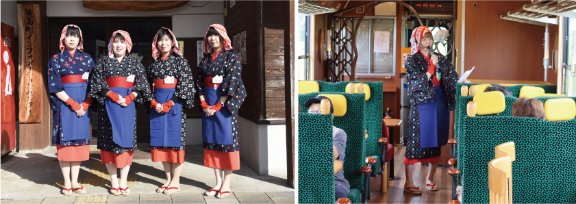 Train attendants of Yuri Kogen Railway